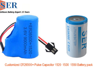 Paket Baterai Lithium 3.6v ER26500 Dengan Kapasitor 1550 Pulsa ER26500+HPC1550 Untuk Hal Internet