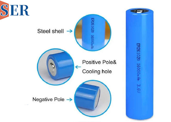 ER261020M Double CC Li SOCL2 Baterai Large Discharge Current Kapasitas Tinggi 3.6V 13000mAh