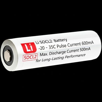 Li SOCL2 Baterai -20-35C Pulse Current 600mA dan Max.