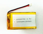 Baterai Lithium Polymer Ultra Tipis 503759 3.7V 1300mAh Siklus Hidup 500 Untuk Pelacak GPS
