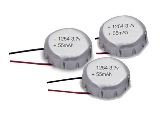 3.7 Volt 55mAh 1254 Lipo Sel Koin Isi Ulang