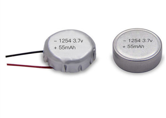 3.7 Volt 55mAh 1254 Lipo Sel Koin Isi Ulang