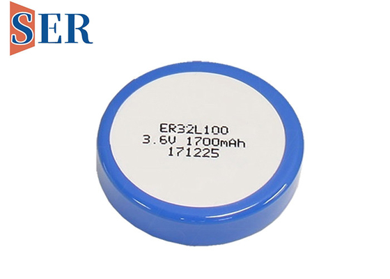 ER32L100 Button Cell Tipe Wafer Suhu Tinggi ER32100T 1/6 D Baterai Lithium Thionyl Chloride Primer