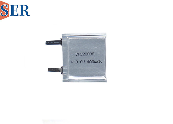 Custom Non-rechargeable Pouch Cell LiMnO2 Baterai CP223830 3.0V 400mAh untuk perangkat portabel