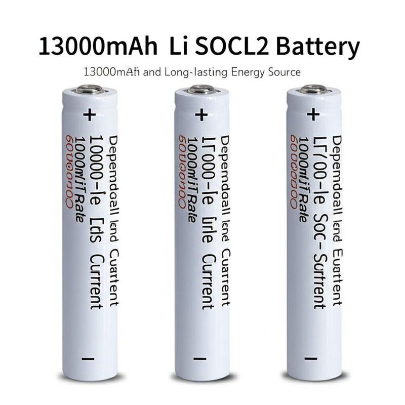 13000mAh Li SOCL2 Baterai 2% Tingkat Hidup Diri 600mA Pulse Current Sumber energi yang dapat diandalkan dan tahan lama