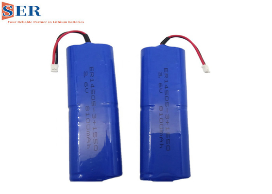 Baterai ER14505-3P 3.6V 8100mAh Li SOCL2 Dengan Konektor JST Kapasitor SPC1550