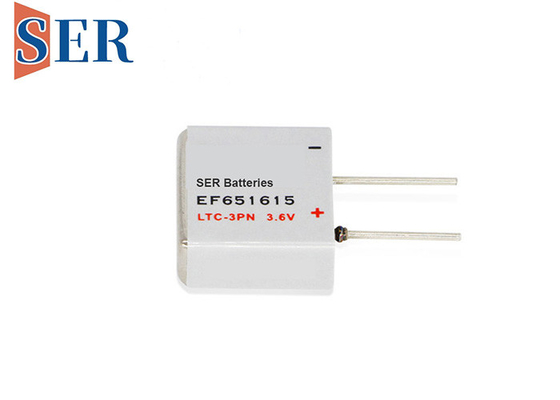Baterai 400mAh EF651615 Li SOCL2 Prismatic Dengan 4 Pin Solder U