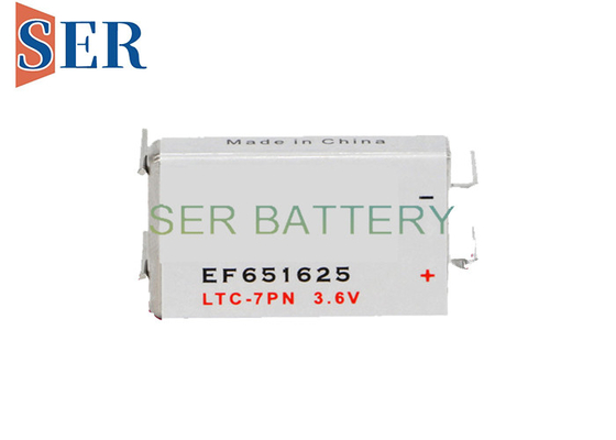 EF651625 3.6Volt LISOCL2 Baterai Prismatik LTC-3PN Dengan Terminal Pin