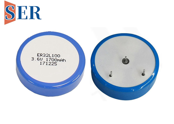 ER32L100 Button Cell Tipe Wafer Suhu Tinggi ER32100T 1/6 D Baterai Lithium Thionyl Chloride Primer