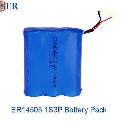 Baterai ER14505 Li SOCL2 1S3P 3.6V 7.2V 10.8V ER 2/3A Ukuran 2/3A Baterai Logam Lithium