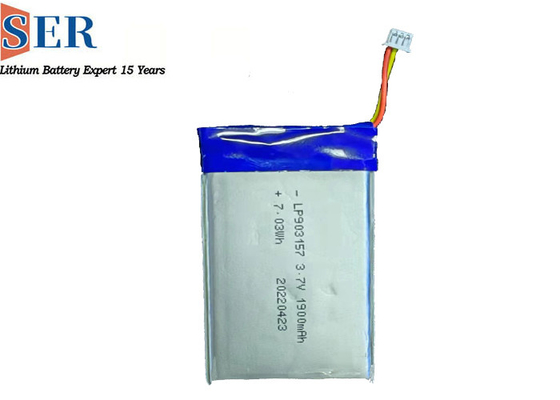 Baterai Polimer Li-Ion Persegi Panjang 3.7V Paket Sel Tunggal 2.75wh 1900mAh Flat Prismatic